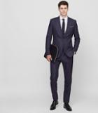 Reiss Bauta - Wool And Linen Suit In Blue, Mens, Size 36