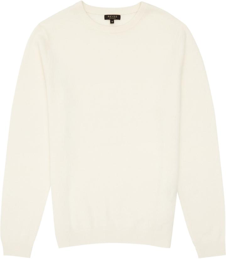 Reiss Hampton - Mens Cashmere Crew-neck Jumper In White, Size S