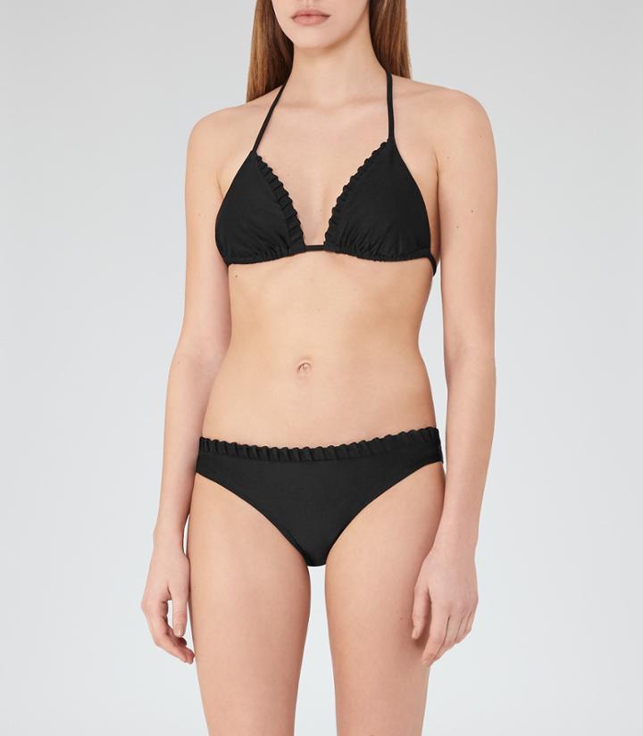Reiss Skye T - Womens Triangle Bikini Top In Black, Size Xs