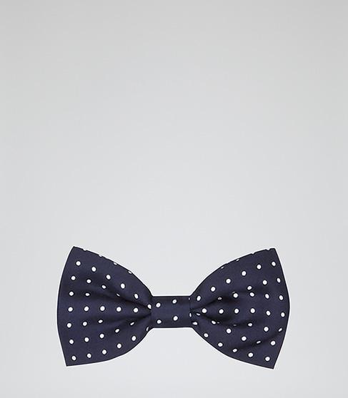 Reiss Coco Silk Polka Dot Bow Tie