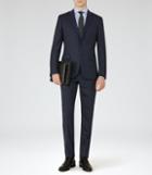 Reiss Trevin - Mens Tonal Check Suit In Blue, Size 38