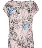 Reiss India - Womens Printed Top In Red, Size 4