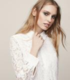Reiss Yasi - Lace Shirt In White, Womens, Size 2