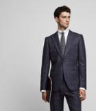 Reiss Watson B - Wool Overcheck Blazer In Blue, Mens, Size 34