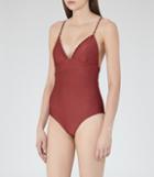 Reiss Ferreira - Womens Triangle-top Swimsuit In Brown, Size Xs