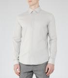 Reiss Mauro - Concealed Placket Shirt In Grey, Mens, Size Xs