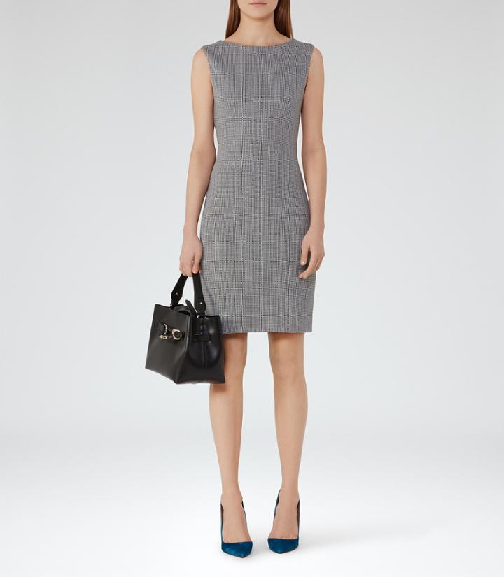 Reiss Marte - Womens Textured Jersey Dress In White, Size 4