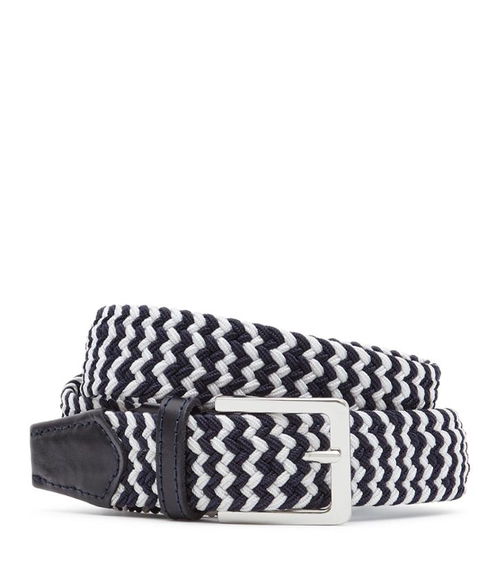 Reiss Teller - Mens Contrast Woven Belt In Blue, Size L