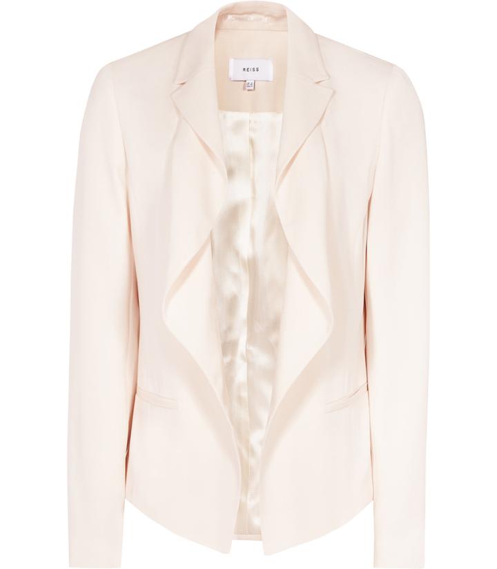 Reiss Sienna - Womens Drape-front Jacket In Ballet Pink, Size 4
