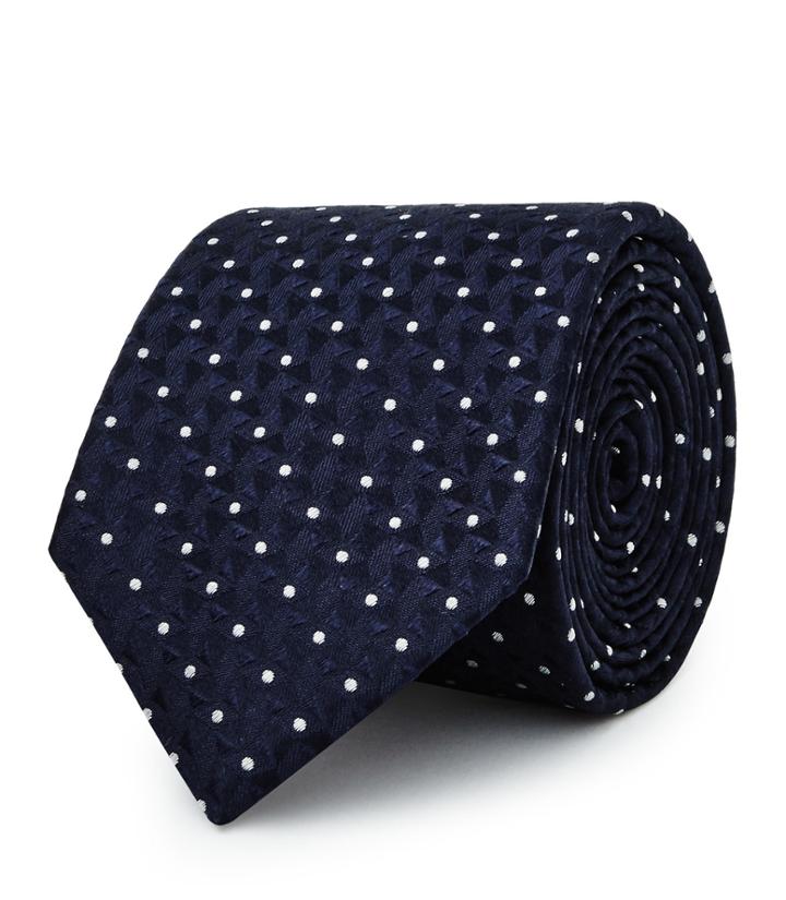 Reiss Xaviar - Mens Geometric Silk Tie In Blue, Size One Size
