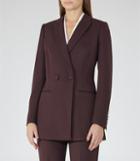 Reiss Nada Jacket - Womens Double-breasted Blazer In Red, Size 4