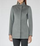 Reiss Napoli - Womens High-collar Wool Coat In Blue, Size 6