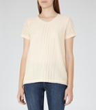 Reiss Tuesday - Womens Textured Short-sleeved Top In Brown, Size S