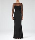 Reiss Lys - Womens Embellished Maxi Dress In Black, Size 4