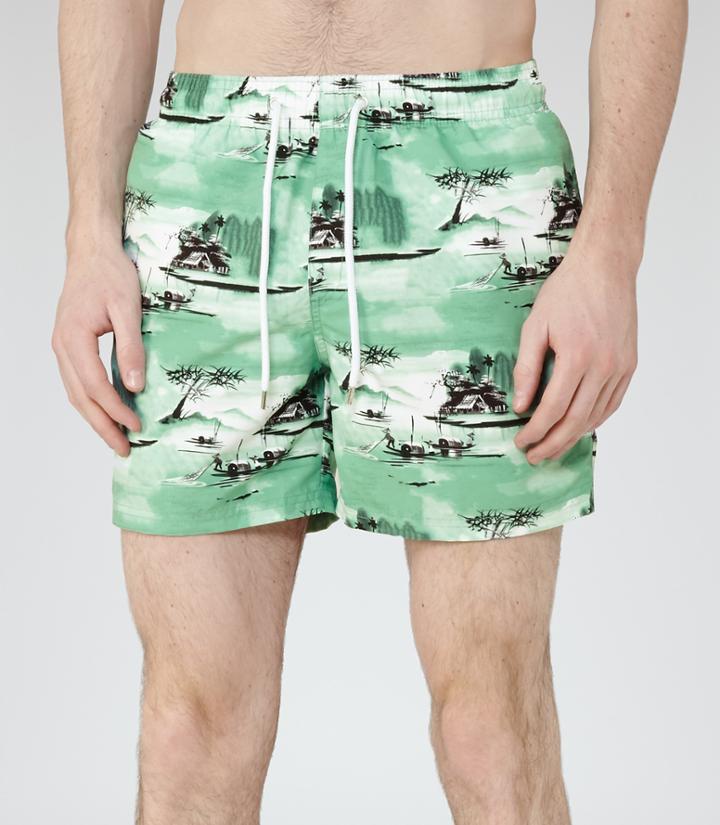 Reiss Bali - Mens Fisherman Swim Shorts In Green, Size S