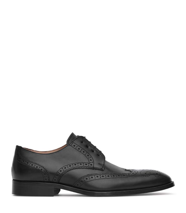 Reiss Kaspa - Mens Leather Brogues In Black, Size 7