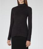 Reiss Dina - Womens High-neck Jersey Top In Red, Size 4