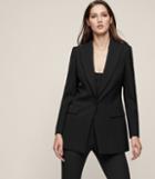 Reiss Oxley - Longline Single-breasted Blazer In Black, Womens, Size 2