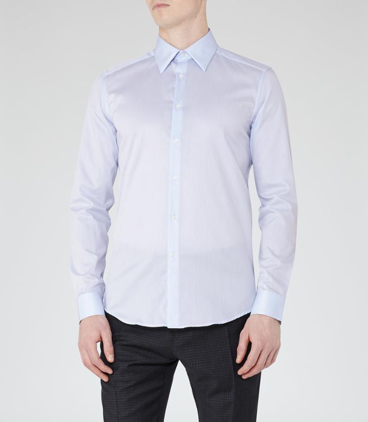 Reiss Havier - Large Collar Shirt In Blue, Mens, Size Xs