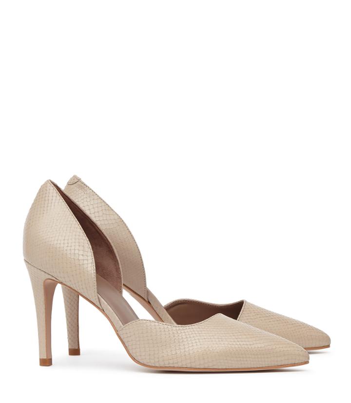 Reiss Lawrence - Womens Snake-effect Court Shoes In White, Size 4