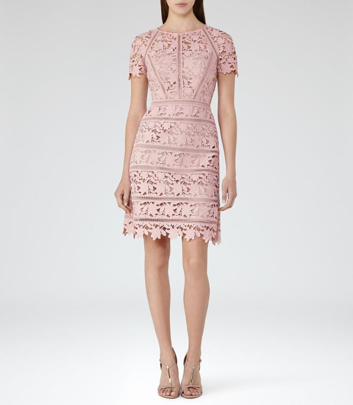 Reiss Orchid - Womens Lace Dress In Red, Size 8