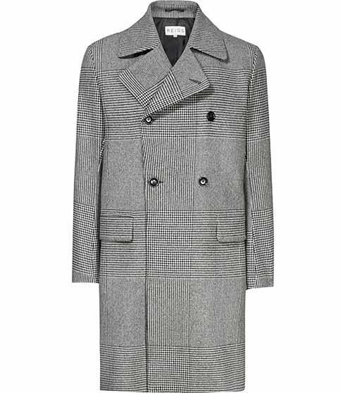 Reiss Orchid Double Breasted Check Coat