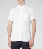 Reiss Frank - Mens Short Sleeve Linen Shirt In White, Size Xs