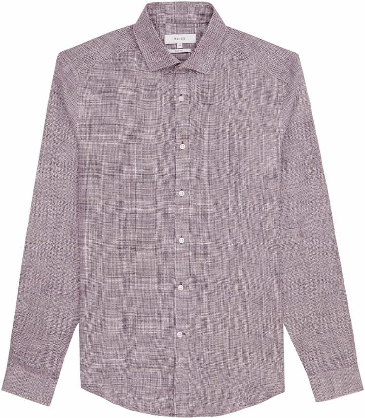 Reiss Miquel - Mens Textured Shirt In Red, Size Xs