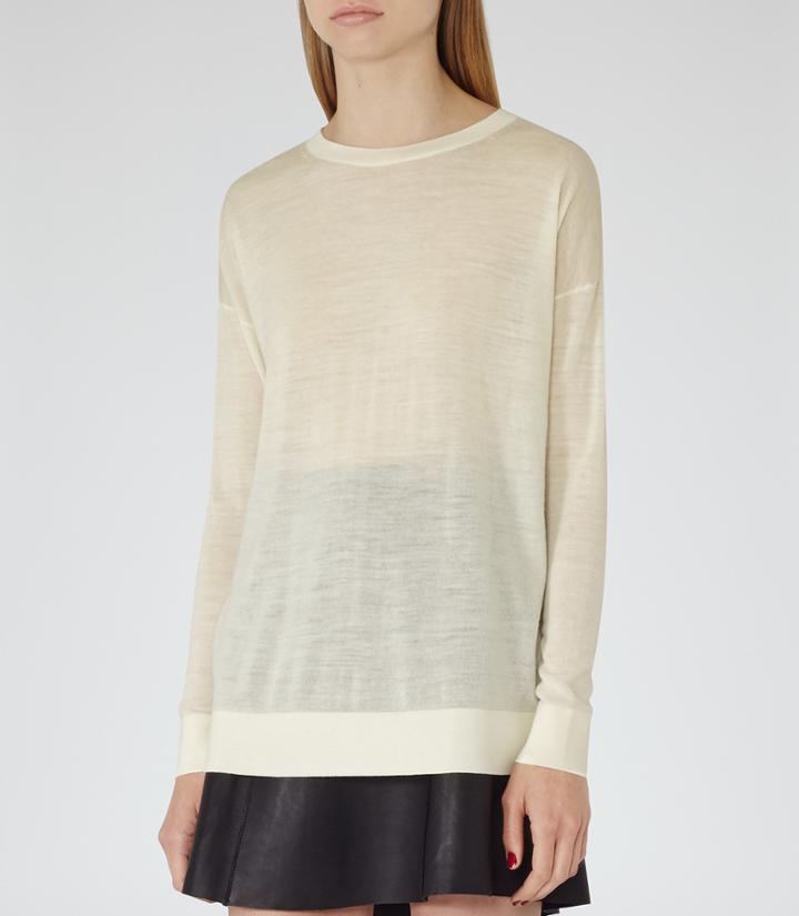 Reiss Margaux - Womens Fine-knit Jumper In Brown, Size L