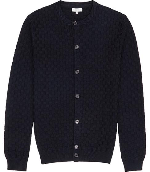 Reiss Thompson Textured Cotton Cardigan