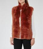 Reiss Tessa - Womens Reversible Shearling Gilet In Brown, Size Xs