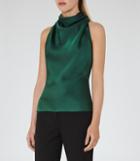 Reiss Camila - Womens Lace-back Top In Green, Size 4
