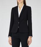 Reiss Issak - Womens Textured Blazer In Blue, Size 6