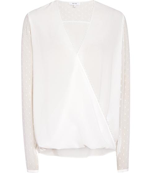 Reiss Faithful Textured Wrap Top