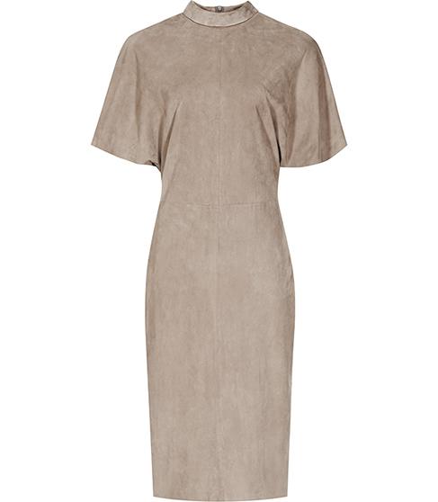 Reiss Margeaux High-neck Suede Dress