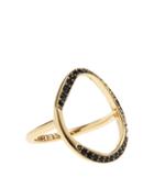 Reiss Hayley - Open Oval Ring With Swarovski Crystals In Yellow, Womens, Size Xs