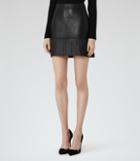 Reiss Hailee - Womens Leather Fringe Skirt In Black, Size 6