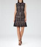 Reiss Tori - Womens Lace Fit And Flare Dress In Black, Size 4
