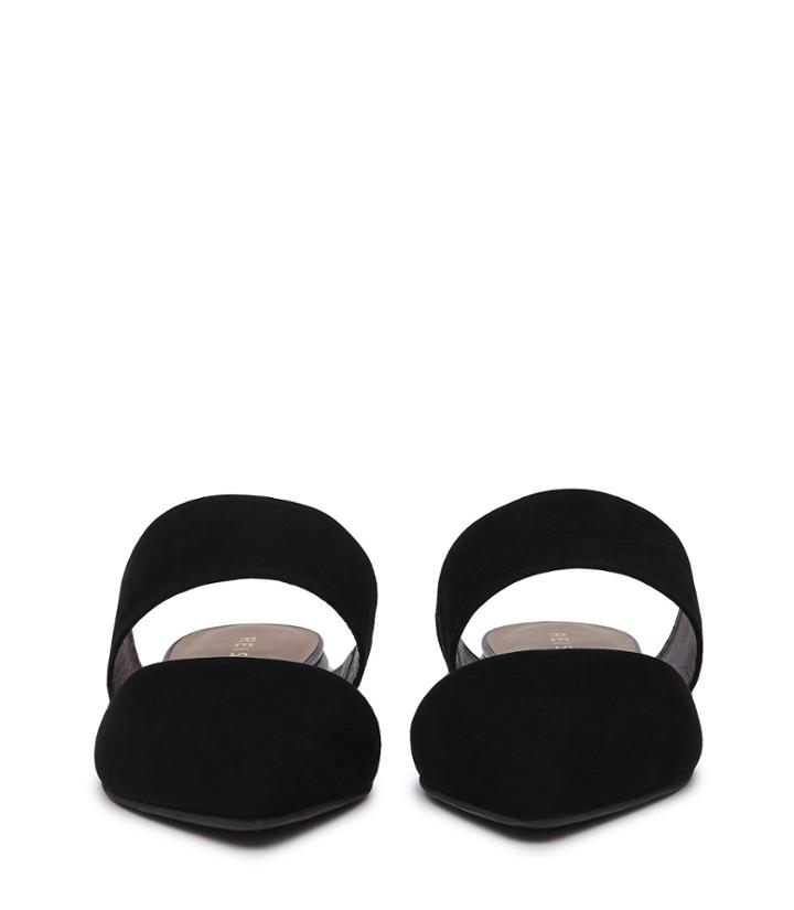 Reiss Eden - Suede Flat Mules In Black, Womens, Size 5