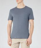 Reiss Bernie - Cotton And Linen T-shirt In Blue, Mens, Size Xs