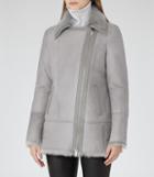 Reiss Nicole - Long-haired Shearling Coat In Grey, Womens, Size S