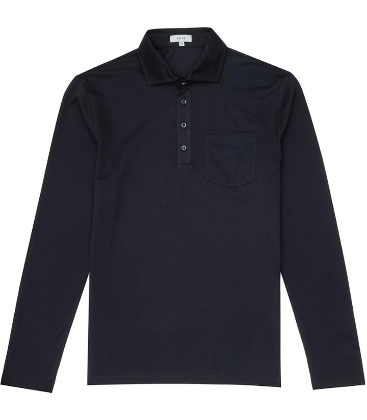 Reiss Santi - Mens Cotton Polo Shirt In Blue, Size Xs