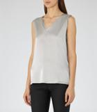 Reiss Fi - Womens Silk-front Tank Top In Brown, Size S