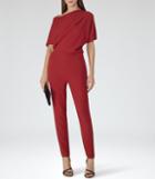 Reiss Jayne - Womens Asymmetric Jumpsuit In Red, Size 4