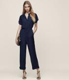 Reiss Marienella - Gathered Jumpsuit In Blue, Womens, Size 0