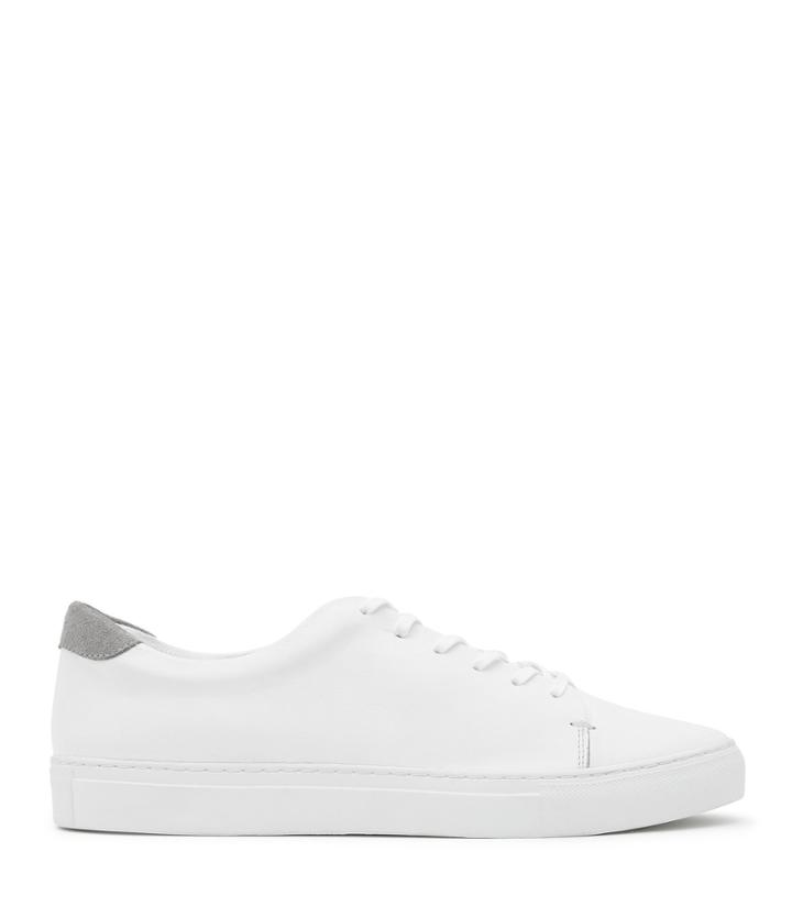 Reiss Don - Mens Leather Lace-up Sneakers In White, Size 8