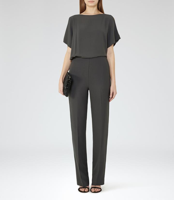 Reiss Granger - Open-shoulder Jumpsuit In Grey, Womens, Size 4