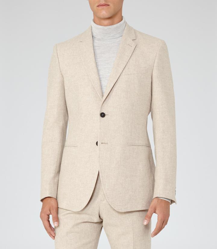 Reiss Saunders B - Mens Notch Lapel Blazer In Brown, Size 38