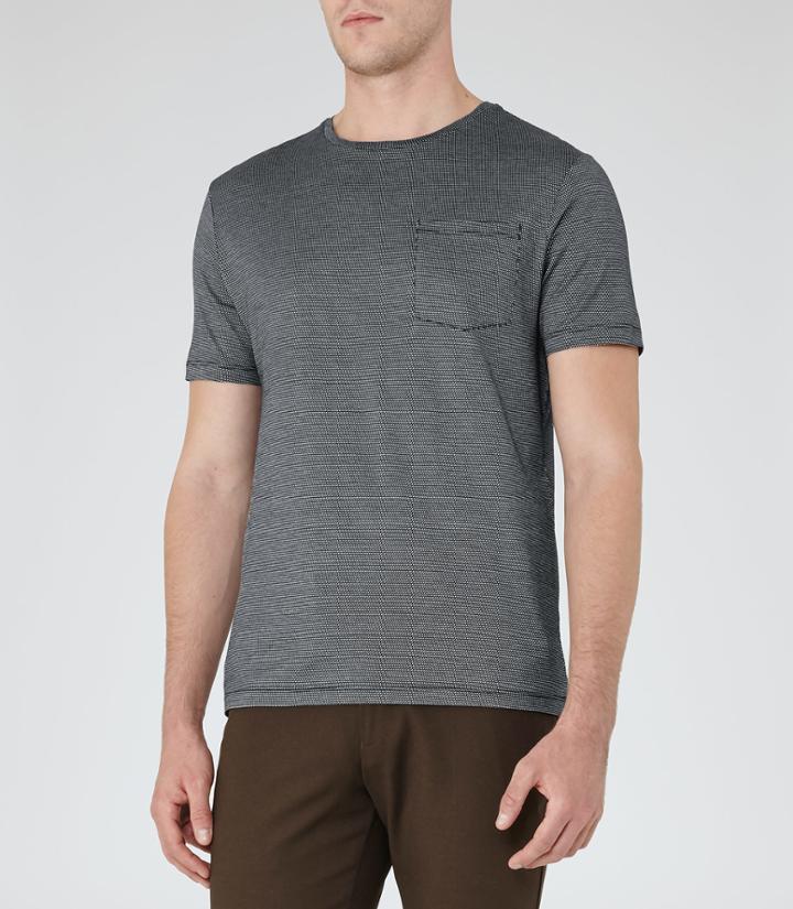 Reiss Dazzle - Mens Micro Print T-shirt In Green, Size S