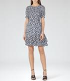 Reiss Jules - Womens Printed Dress In Blue, Size 4